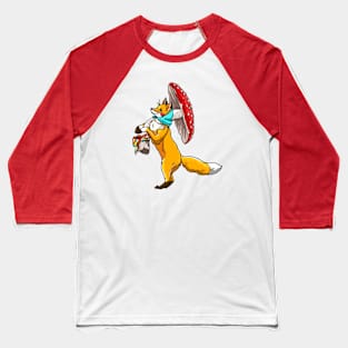 Fox with forest gift mushroom Baseball T-Shirt